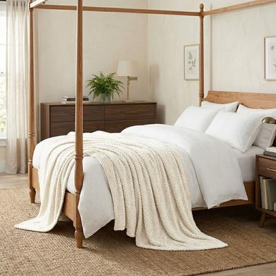 Superior Lily Lightweight Fleece Blanket with Pebbled Popcorn Texture, Soft All-Season Bedding