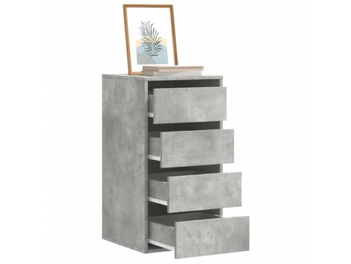 Kommode Betongrau 40x41x76 cm Holzwerkstoff mit 4 Schubladen 4 Schubladen, Holzwerkstoff, feuchtigkeitsresistent, pflegeleichte Oberfläche, mit Wandhalterung