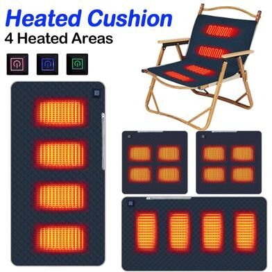 Uplift Essentials Portable USB Heated Cushion With Adjustable Temperature 1pc navy Blue l