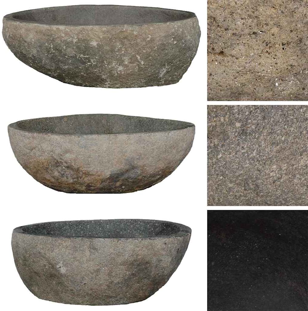vidaXL Lavabo en pierre de rivière ovale (29-38)x(24-31) cm