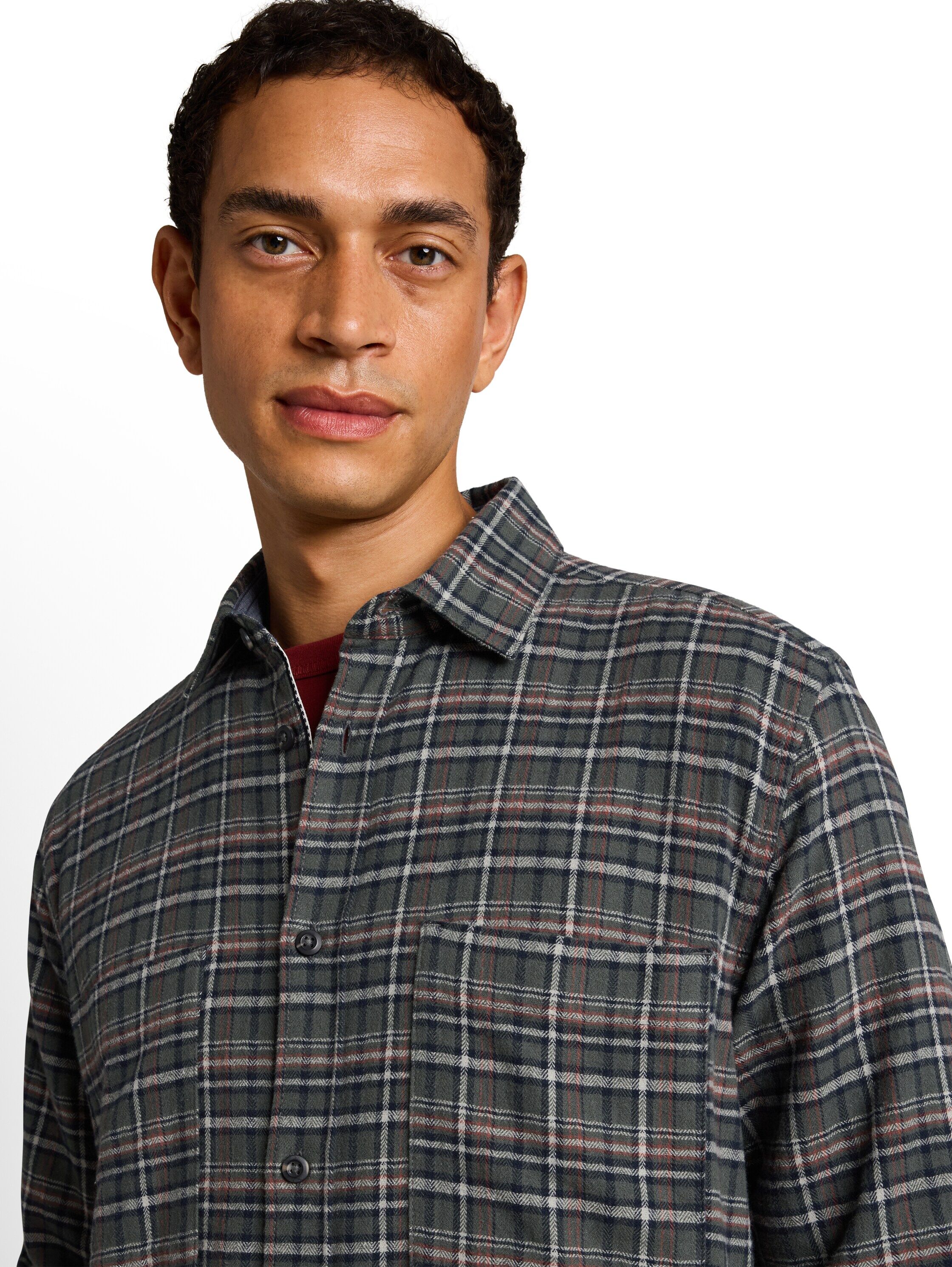 Langarmhemd TOM TAILOR, Herren, Gr. XXL, N-Gr, grau (grün based blau mint check), Web, Obermaterial: 100% Baumwolle, regular fit taillenbedeckt, Manschette, Hemden Langarmhemd, mit Brusttaschen grün based blau mint check XXL, N-Gr