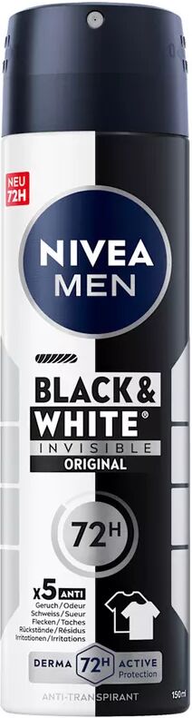 Nivea - Deo Invisible Black & White Power Spray, 150  ml, Schwarz/Weiss
