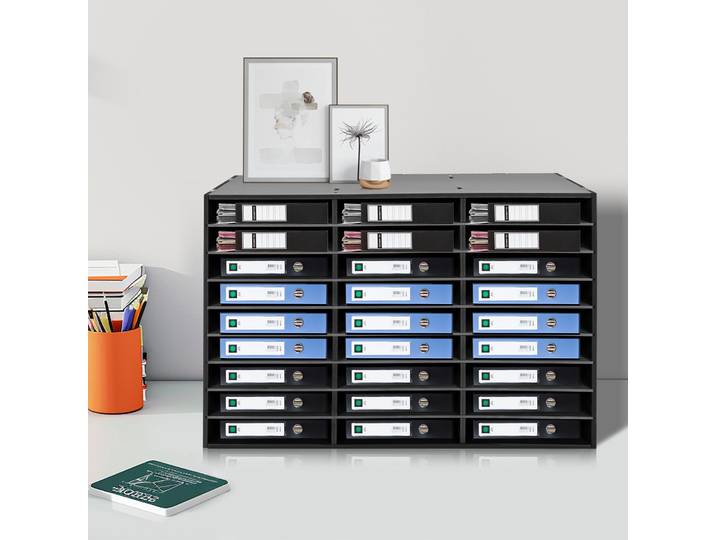 Organisateur de littérature 27 emplacements compartiment 31.5*12*21.69 pouces PVC bureau porte-fichiers boîte aux lettres livres papier tri armoire