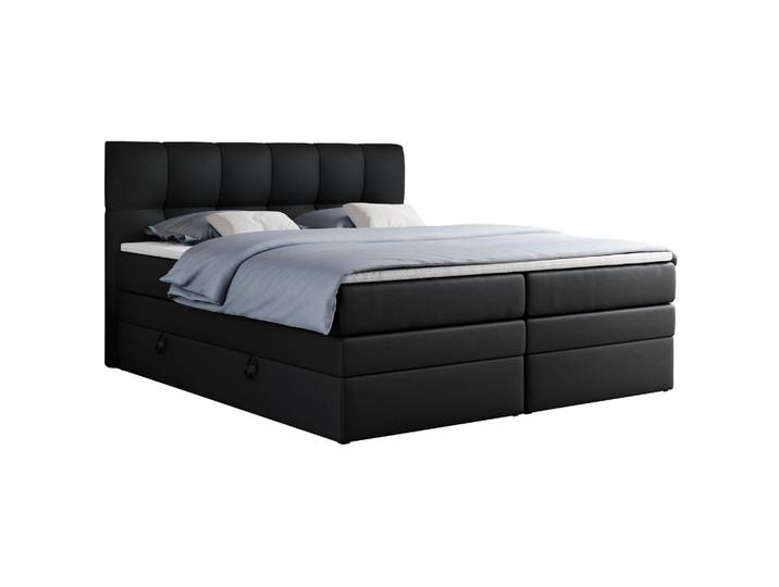 BOXSPRINGBETT ALVIN KING 120/200 Schwarz Kunstleder - H3