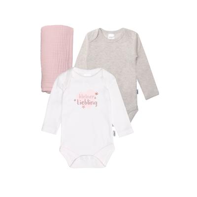 Erstausstattungspaket LILIPUT "kleiner Liebling", Mädchen, Gr. 86/92, grau (weiß, grau), 100% Baumwolle, KOB Set-Artikel Erstausstattungspaket, mit süßem Front-Schriftzug