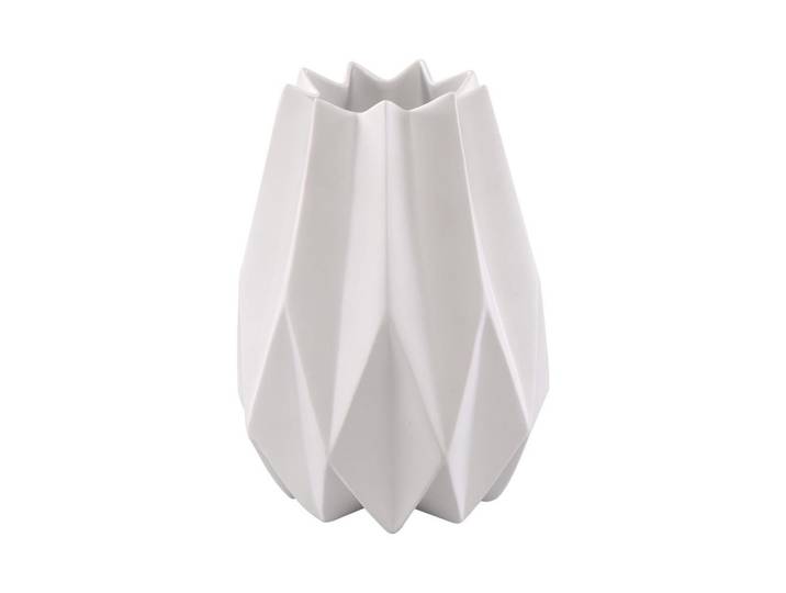 Goebel Vase Polygono Star weiß 21,5 cm, Weiß, Keramik, Freiform, 21.5 cm, Dekoration, Vasen, Keramikvasen