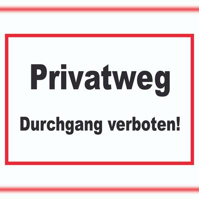 HB-Druck Privatweg Durchgang verboten Schild A4 Rückseite selbstklebend