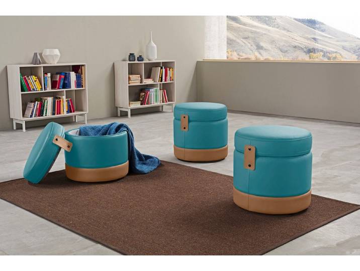 Egoitaliano Hocker Tonder, Designhocker als Blickfang mit tollen Details, B/T 50/50cm, inkl. praktischem Stauraum als funktionale Stauraummöglichkeit