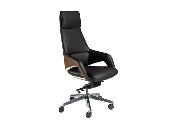 Fauteuil de bureau pivotant en similicuir noir
