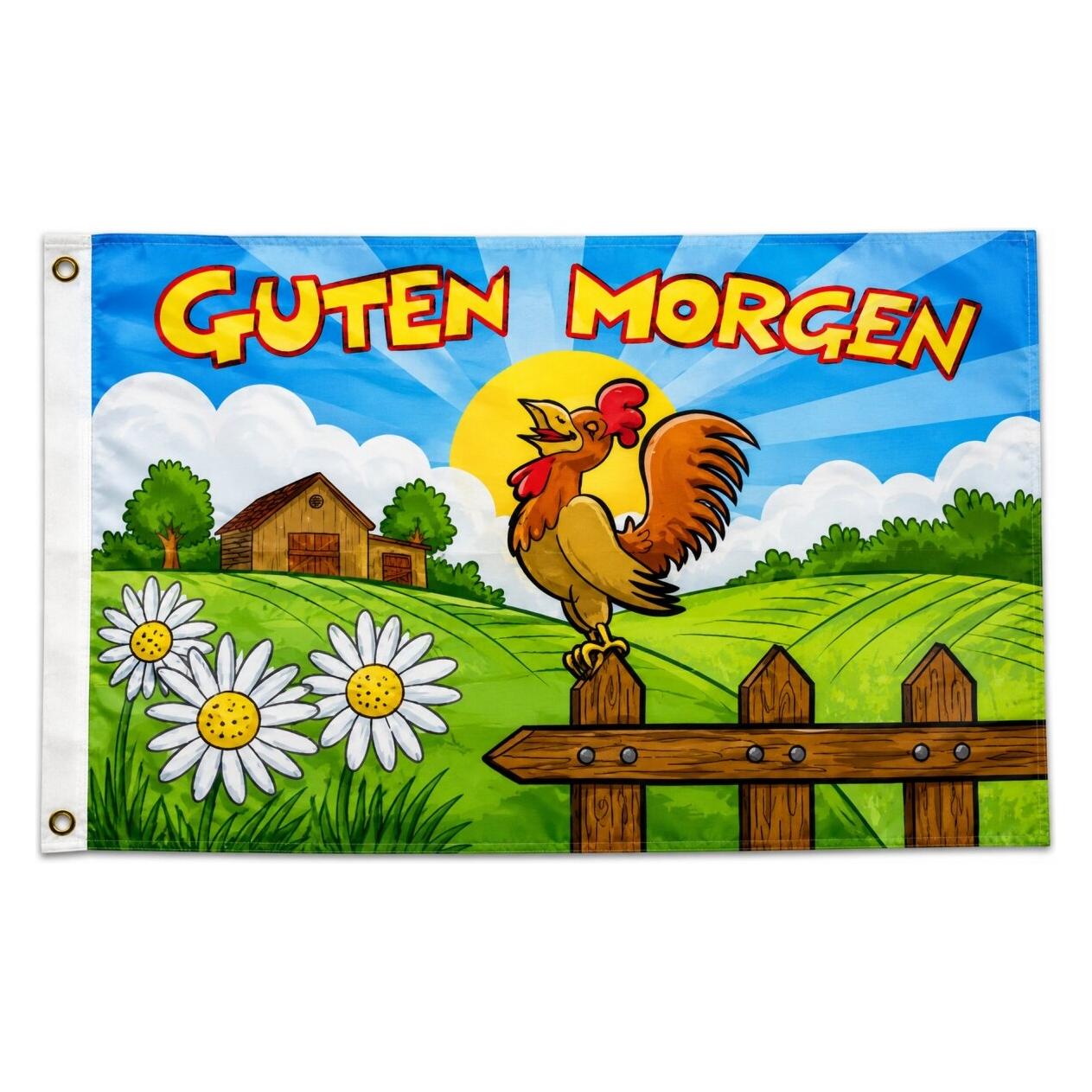 trends4cents Flagge GUTEN MORGEN 90 x 150cm mit 2 Messingösen (90 x 150 cm) (32195056)