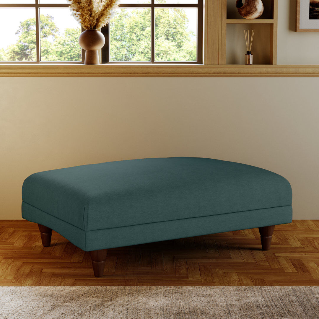 ClassicLiving Adaku Banquette Footstool Burnished Beech/Teal 37.5cm H X 101cm W X 70cm D