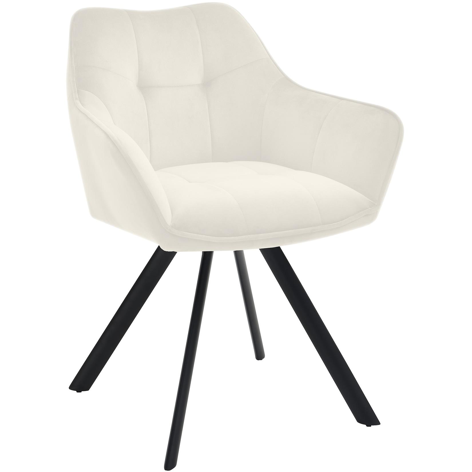 CLP Esszimmerstuhl Scott Samt Farbe: creme, Material: Samt