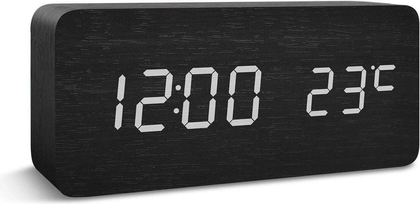 INF Digitale LED-wekker zwart