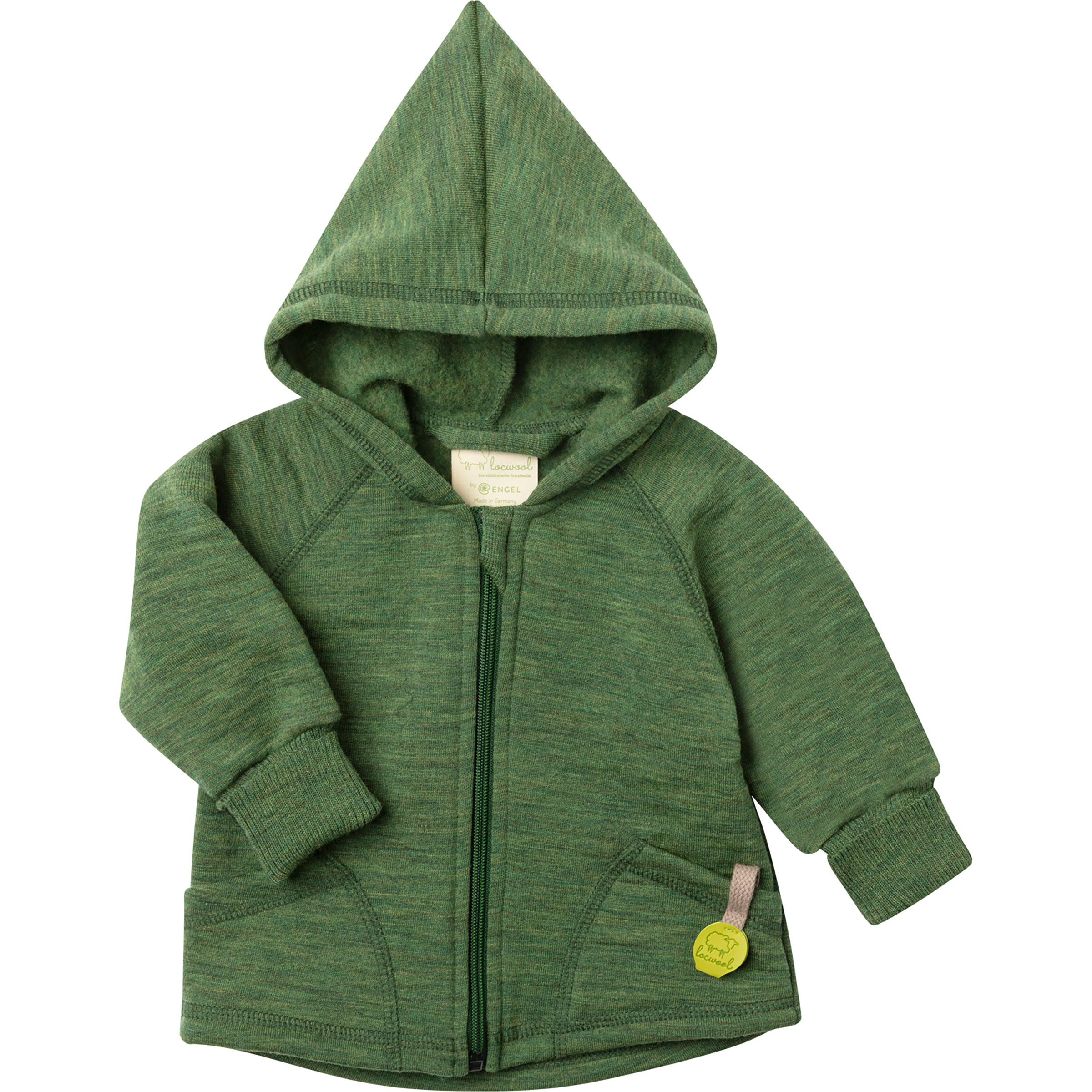 Engel Schurwolle Baby Kapuzen Kinder Freizeitjacke, Parkas gruen Größe 74 Lifestyle Geruchsneutralisierend Merinowolle