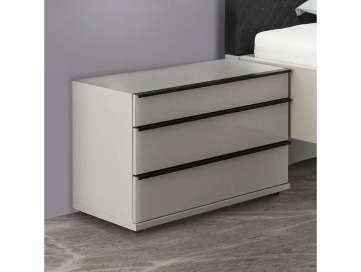 Nachttisch Loyd H 48cm H:48cm/B:60cm/T:42cm Hellgrau modern, mit Schubkasten Soft-Close