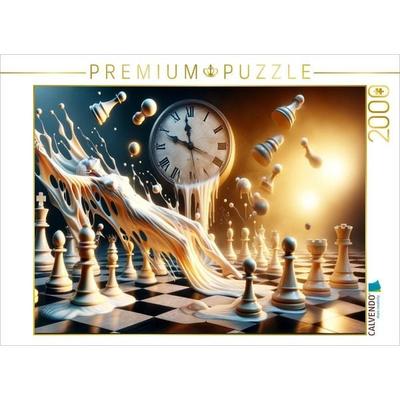 CALVENDO Puzzle Zeitflut im Schachreich: Eine Verbindung von Uhren und Zügen | 2000 Teile Lege-Größe 90x67cm Foto-Puzzle für glückliche Stunden