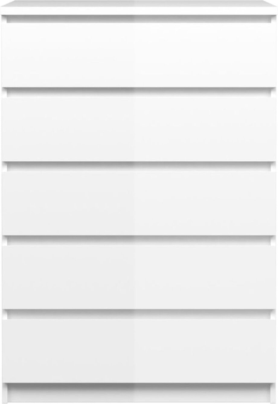 Nada ladekast breed met 5 lades wit hoogglans B/D/H: 111 x 77 x 50 cm