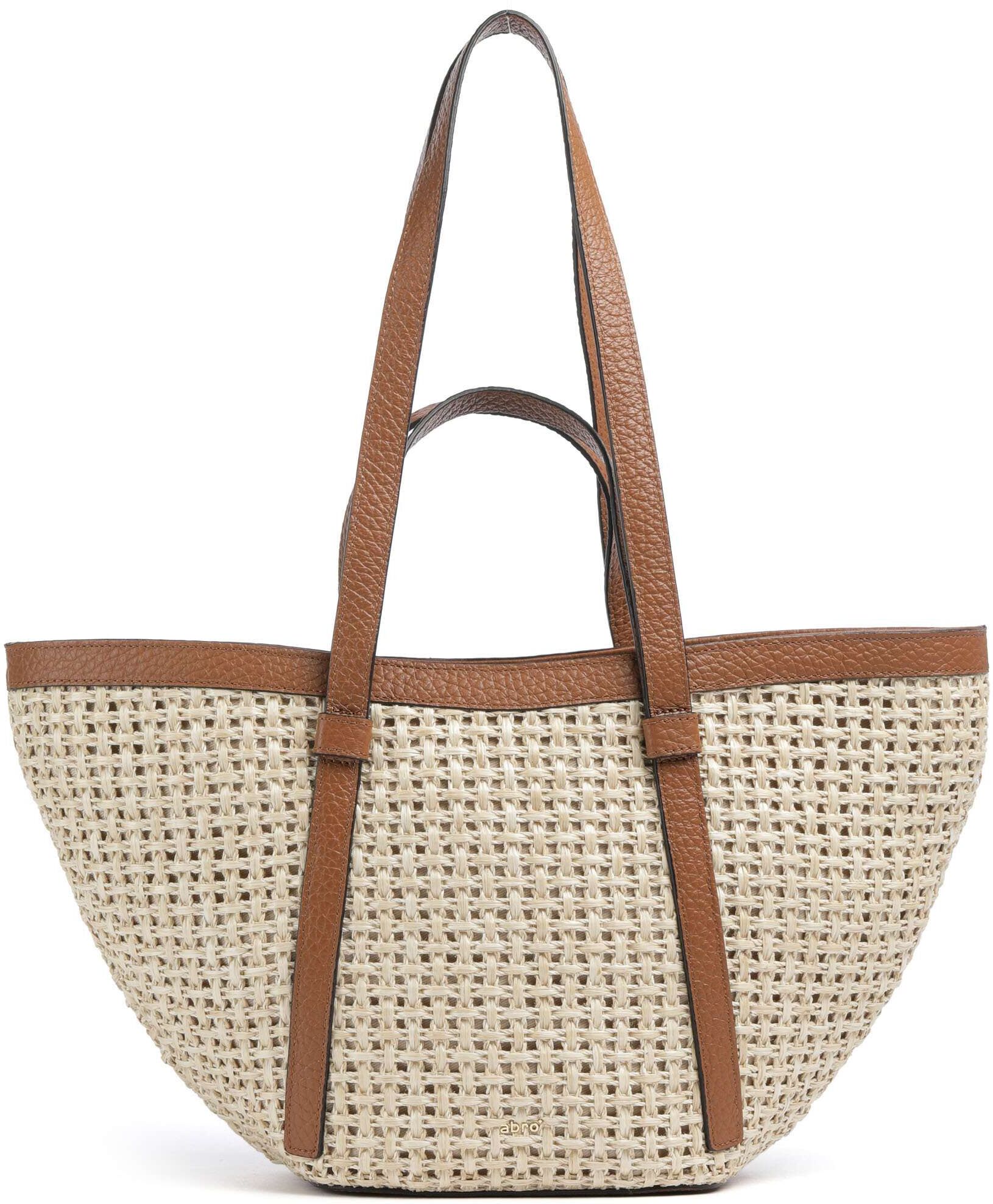 Abro Raffia Cordino Cosmo Medium Shopper, beige,braun