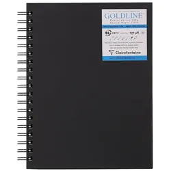 Clairefontaine 5x Goldline, spiralgebundenes Skizzenbuch, 40 Blatt 17 ,8x25x4 cm, 250g weiß - Schwarz 960082C