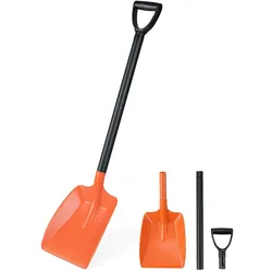 COSTWAY Schneeschaufel, 111 cm lange Schneeschaufel mit ergonomischem Griff und Aluminiumgriff, leichte Schneeschaufel