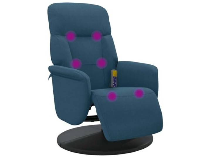 vidaXL Massagesessel mit Fußteil Blau Samt