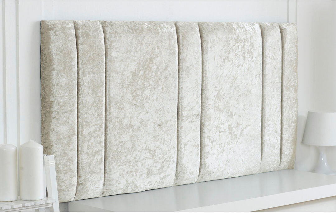 Fairmont Park Upholstered Velvet Headboard Cream Kingsize (5')