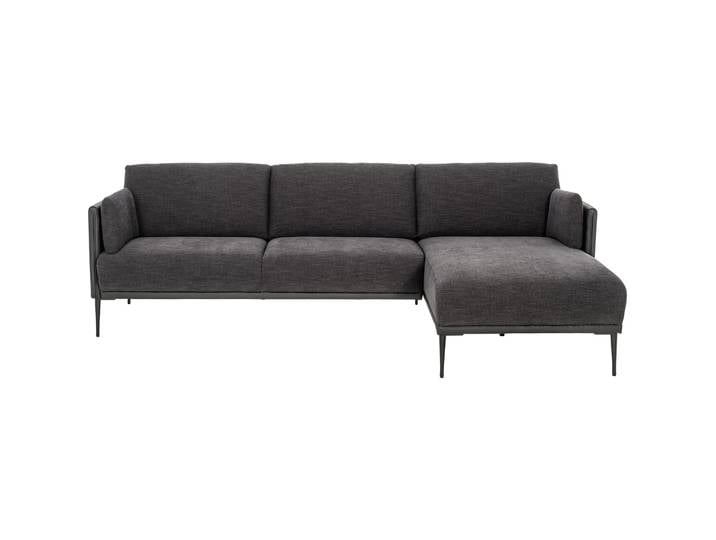 Ecksofa Richard Stoff schwarz