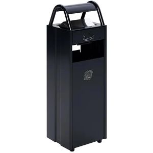 VAR Aschenbecher B 30, 45022, anthrazit, für Outdoor, mit Dach, 2in1, Aschenbecher & Mülleimer aus Metall, 31 x 98cm, 35 Liter