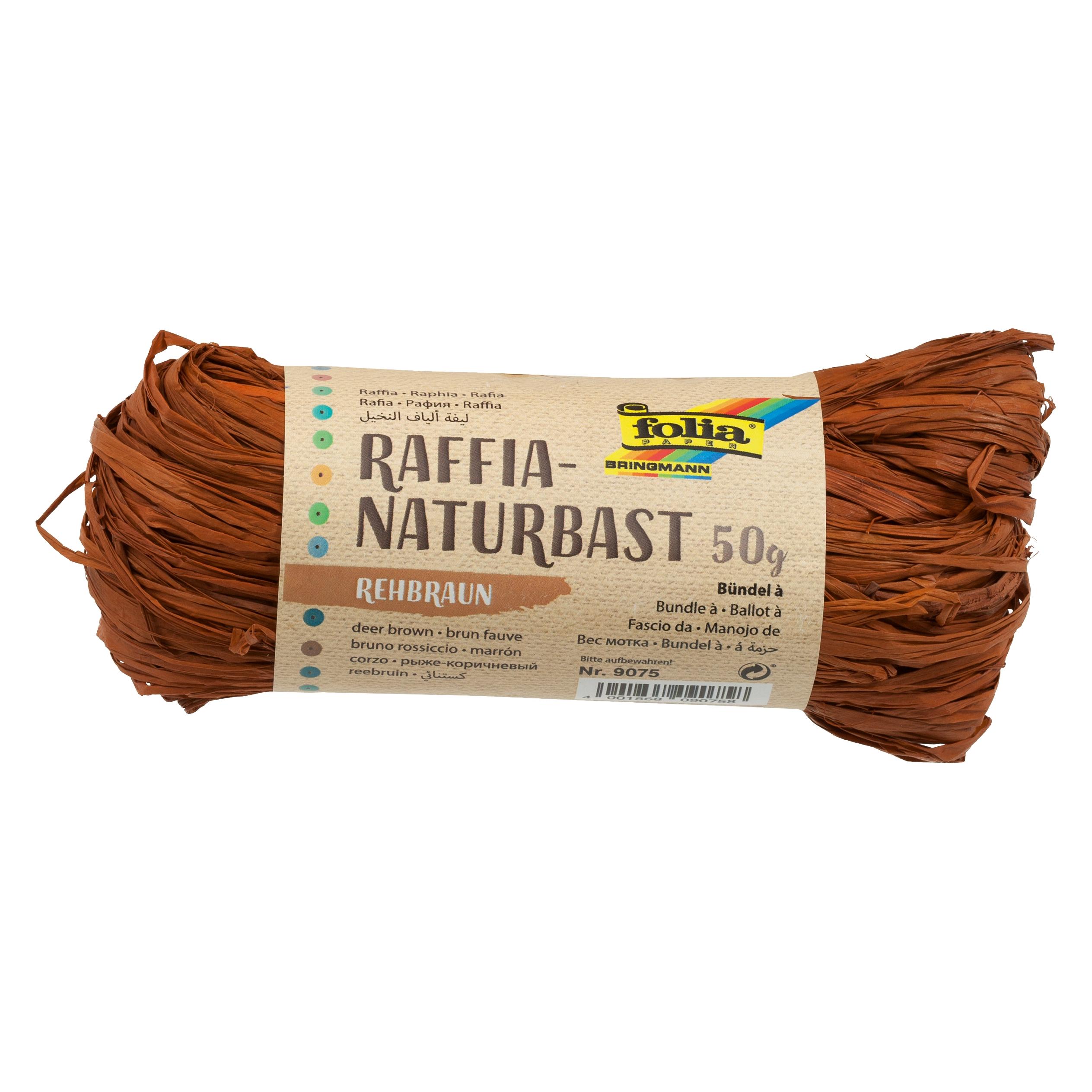Folia Bringmann Naturbast Raffia 50g Rehbraun (1x) (9075)