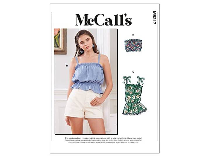McCalls Naaipatroon M8217Y Y (XS-S-M) Misses Tops, Multi Colour