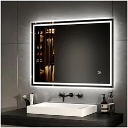 Emke, Spiegel, Badspiegel mit Beleuchtung 60x80cm,beschlagfrei, 3 Farbtemperaturen(3000K-6500K) Und dimmbaren (80 x 60 cm)