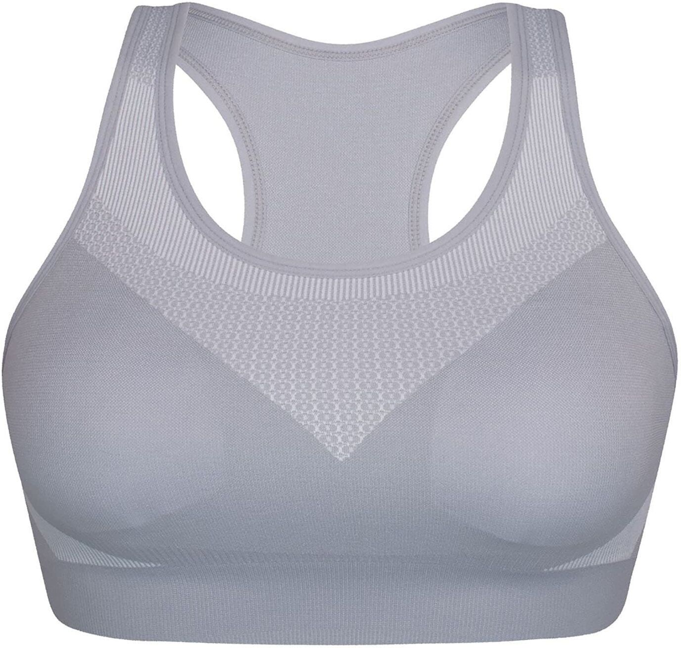 Sport-BH SASSA "Sport-BH SPORTS BRAS GLOBAL RECYCLING", Damen, Gr. M, N-Gr, grau (hellgrau), Stoff, Obermaterial: 60% Polyamid Polyam.recyc. 30% Polyester PES. 10% Elasthan EL., BHs Sport-BH