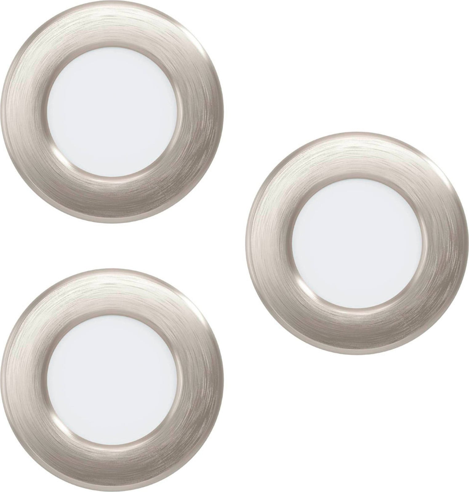 Eglo Fueva 5 LED inbouwspot, rond, satijnstaal en wit
