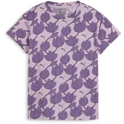 PUMA Essentials+ Blossom Print T-Shirt Mädchen 60 - grape mist/aop 152