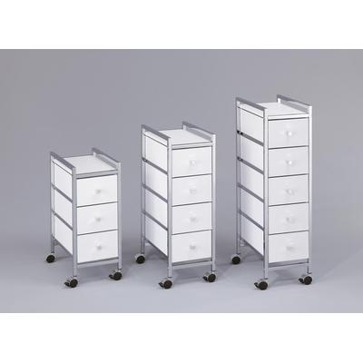 Rollwagen HEINE HOME, weiß, B:64cm H:43cm T:40cm, MDF, Stahl, Rollwagen, Rollwagen