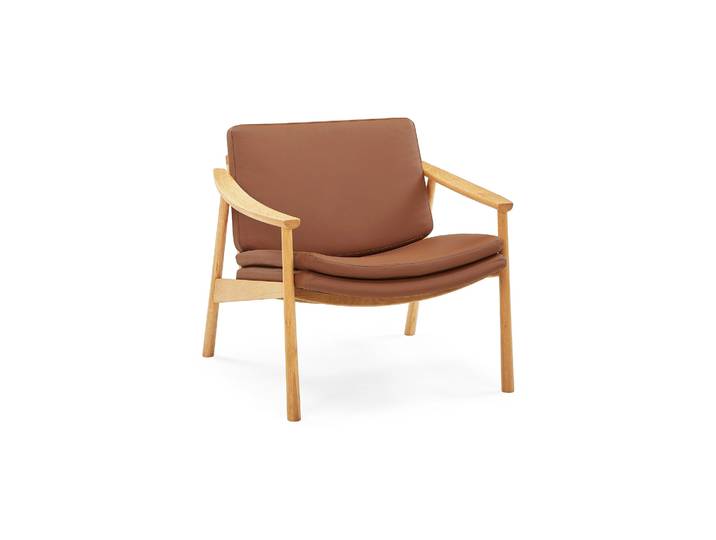 Soren Loungesessel, Eiche natur Leder Cognac
