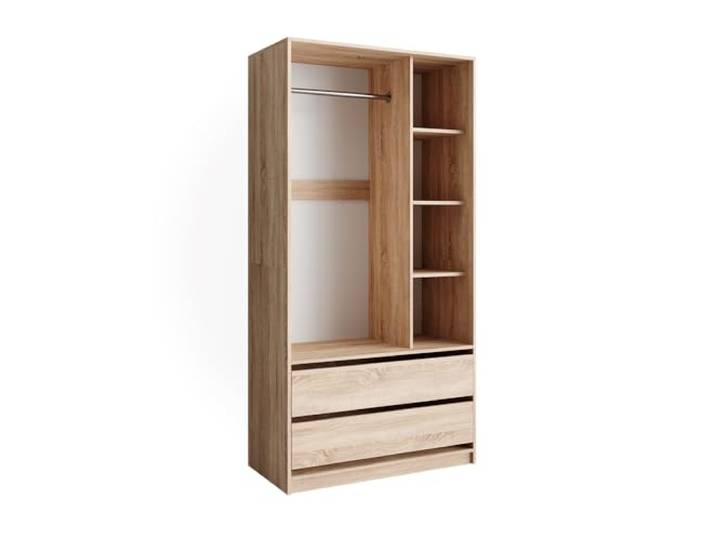Vicco Kinderkleiderschrank Elmo, Sonoma, 100 x 200 cm mit 2 Schubladen, zur Aufbewahrung von Kleidung und Spielzeug kombinierbar