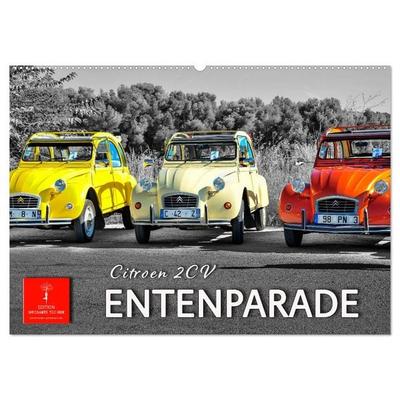 Citroën 2CV - Entenparade (Wandkalender 2026 DIN A2 quer), CALVENDO Monatskalender
