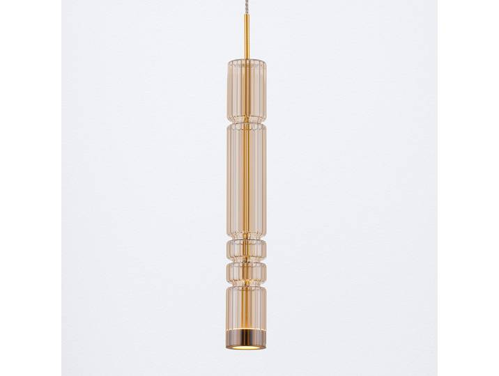 Suspension Bento type A Ø 8cm Doré/Doré aluminium / verre coloré LED non-remplaçables Module LED