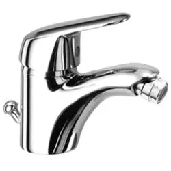 Herzbach Kappa Bidetarmatur 50.113600.1.01 mit Zugstangen-Ablaufgarnitur, chrom