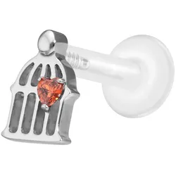 PTFE Labret mit Innengewinde + Titan-Aufsatz KÄFIG