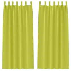vidaXL Verdunkelungs-Vorhänge mit Ringen 2 pcs Grün 260 x 140 cm