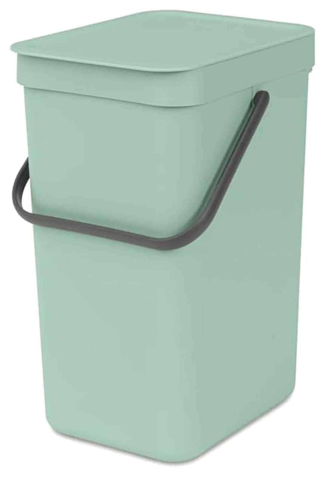 Brabantia Sort & Go afvalcontainer met deksel en handvatten, groen, 12 liter