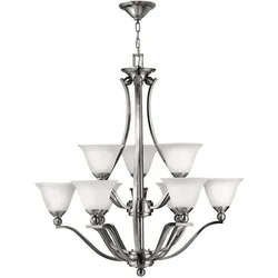 Elstead Lighting, Kronleuchter, Bolla Kronleuchter E27 9-fach Nickel gebürstet (88.90 cm)