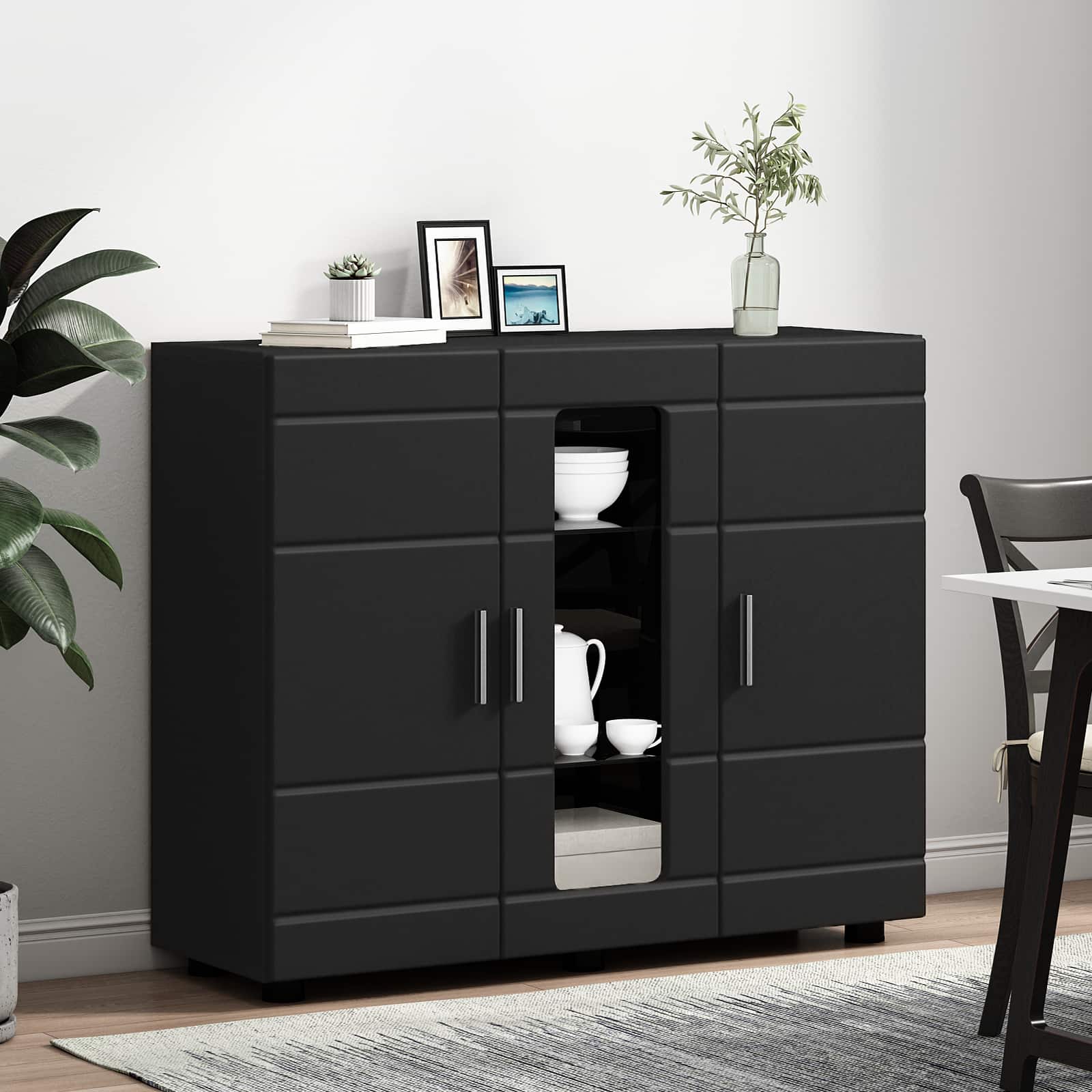 vidaXL Cabinet en Bois Noir Bois d'ingénierie