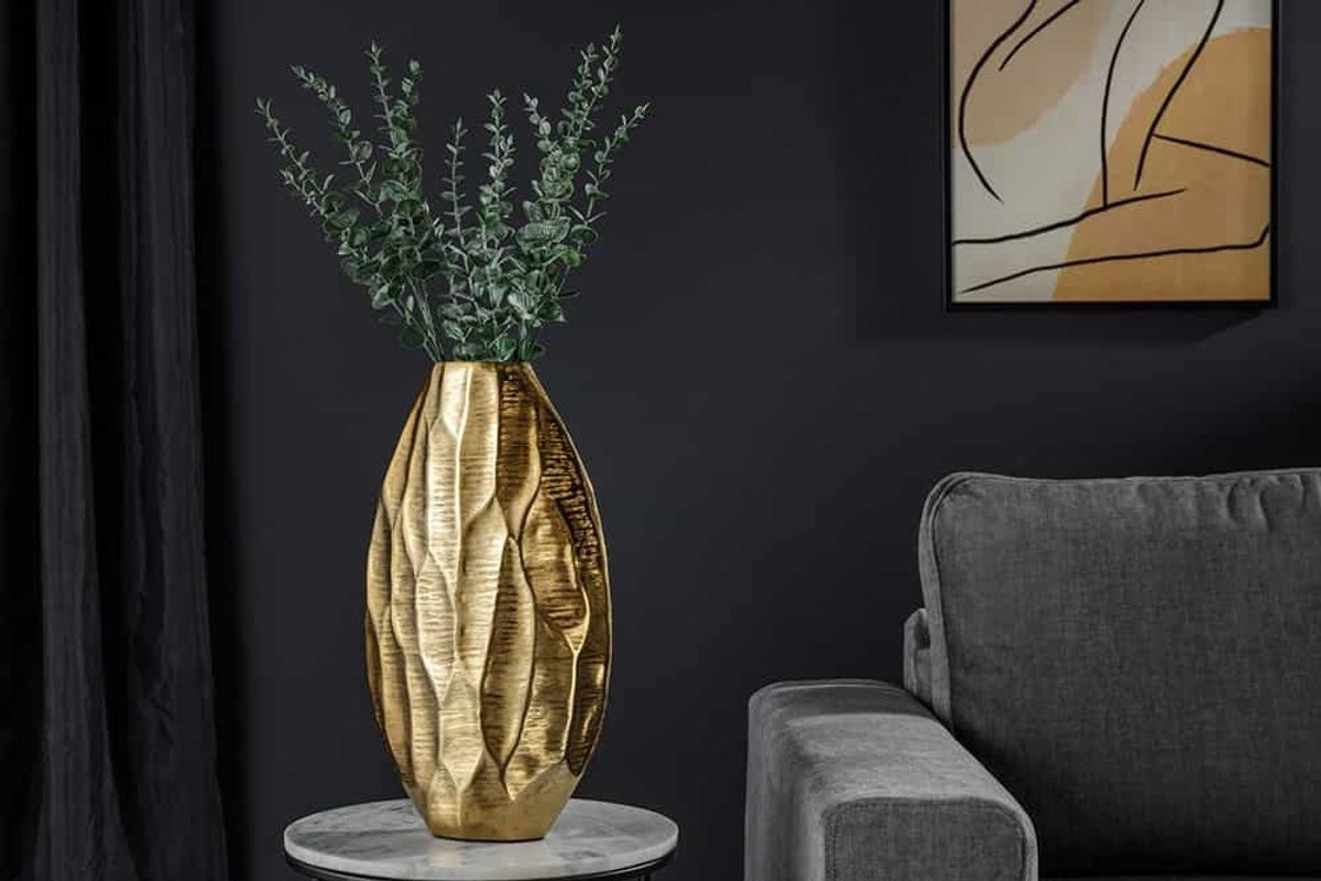 Invicta Interior Elegante Vaas Organic Orient Goud Hammerschlag Design Hoogte: 44 cm