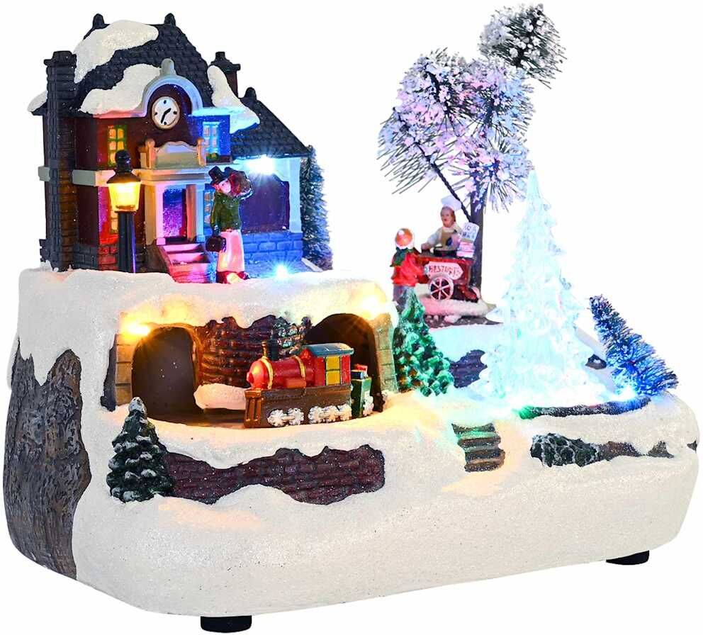 vidaXL Village de Noël SALO 23,5 x 16 x 18,5 cm Résine Multicolore