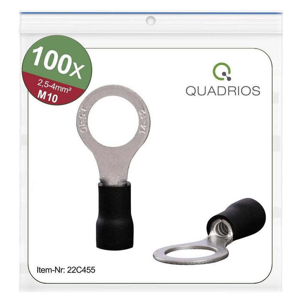 Quadrios Ringkabelschuhe 100er Set, M10, Querschnitt 2.5 - 4 mm² (22C455)
