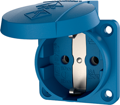 Prise Schuko en saillie Mennekes 11011 16 A, 2p+T, 230 V, bleue