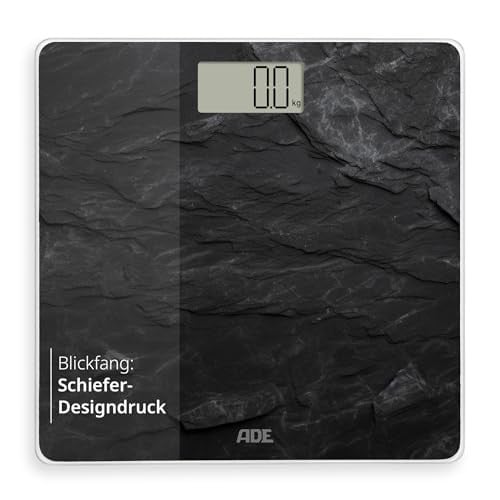 Digitale personenweegschaal Amina Slate Black 30x30 cm met LCD-display